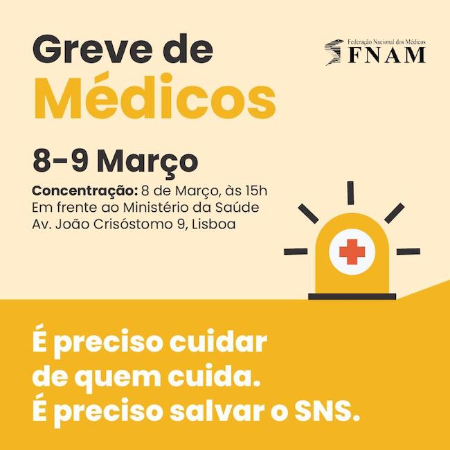 É preciso salvar o SNS: FNAM anuncia greve para 8 e 9 de março