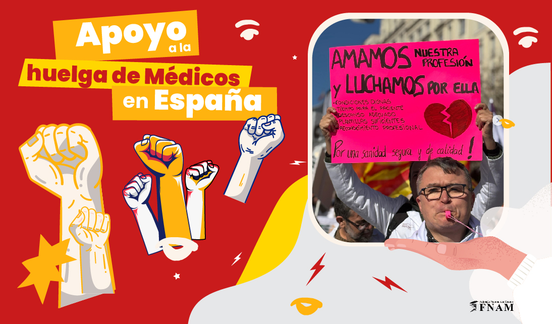 Solidaridad de la FNAM con la huelga médica en España